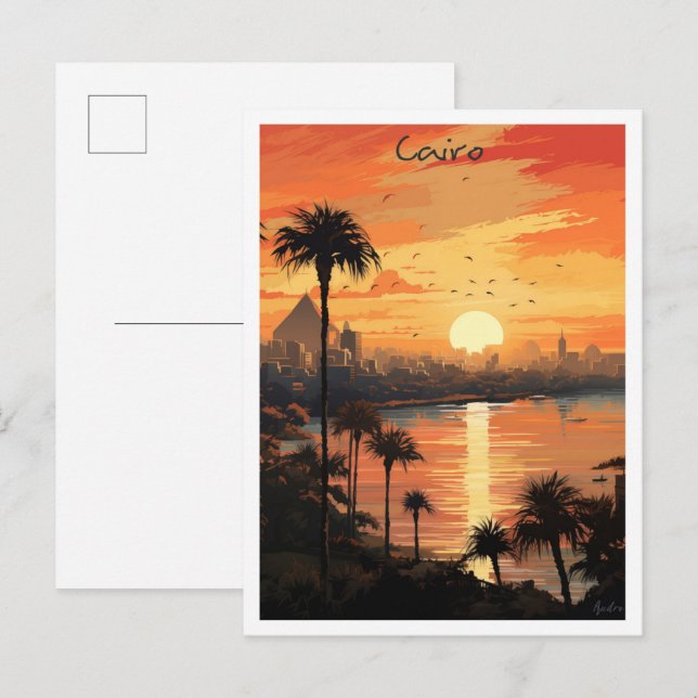 Cairo Egypt Travel Aesthetic Postcard (Front/Back)
