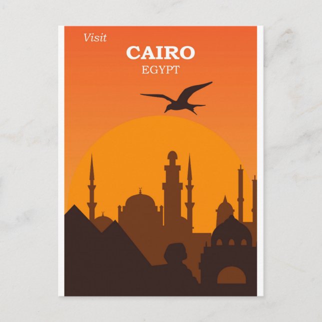 Cairo Egypt Vintage City Skyline Travel Postcard (Front)