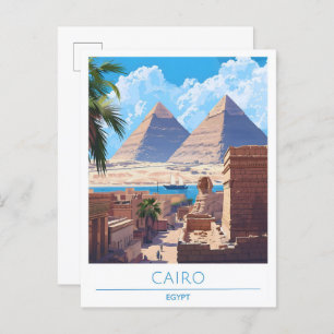 Cairo Egypt Vintage Travel Postcard