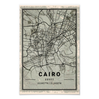 Cairo map print poster canvas | Egypt