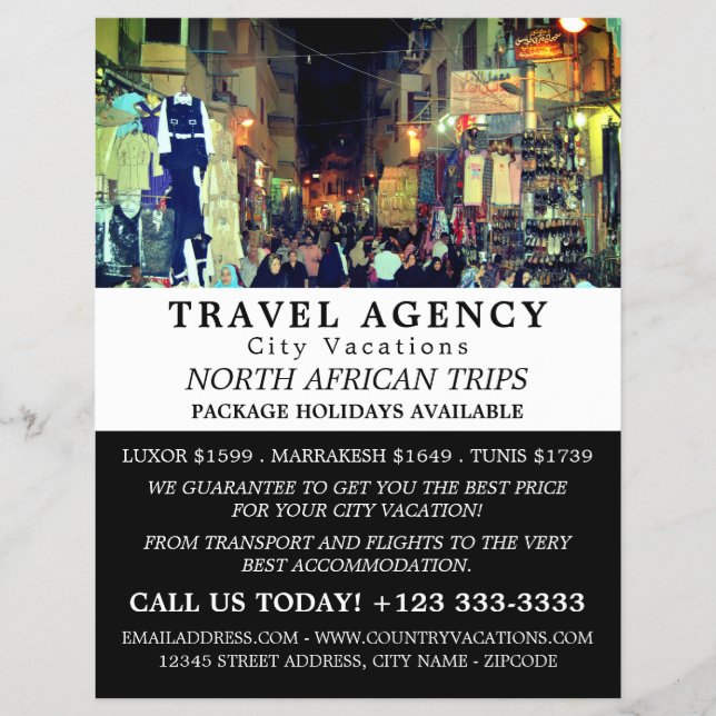 Cairo Market, Egypt, Travel Agency Advertising Flyer (Front)