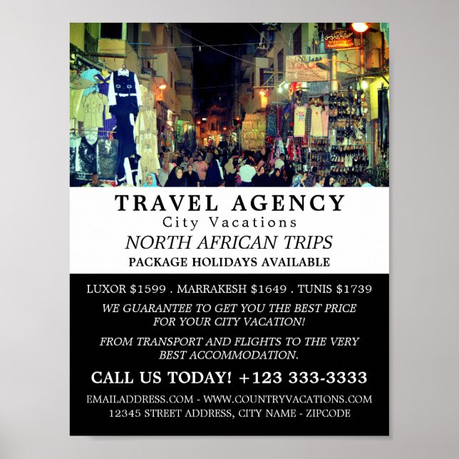 Cairo Market, Egypt, Travel Agency Advertising Poster (Front)