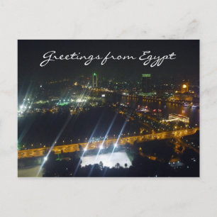 cairo night egypt postcard