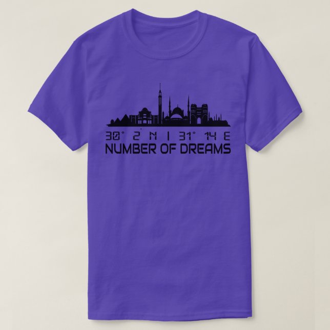 Cairo Skyline Gps Coordinates Egypt 1 T-Shirt (Design Front)