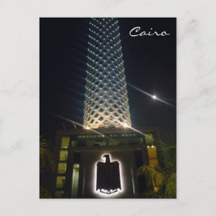 cairo tower bird postcard