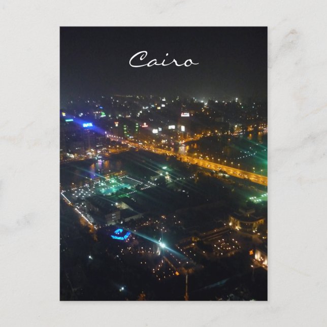 cairo view night postcard (Front)