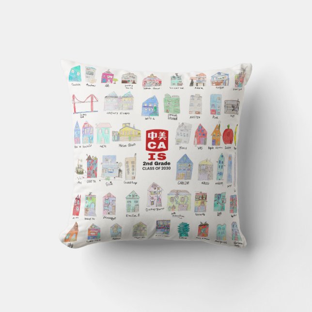 CAIS 2nd Grade Throw Pillow - Class of 2030 (Front)