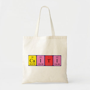 Caiti periodic table name tote bag