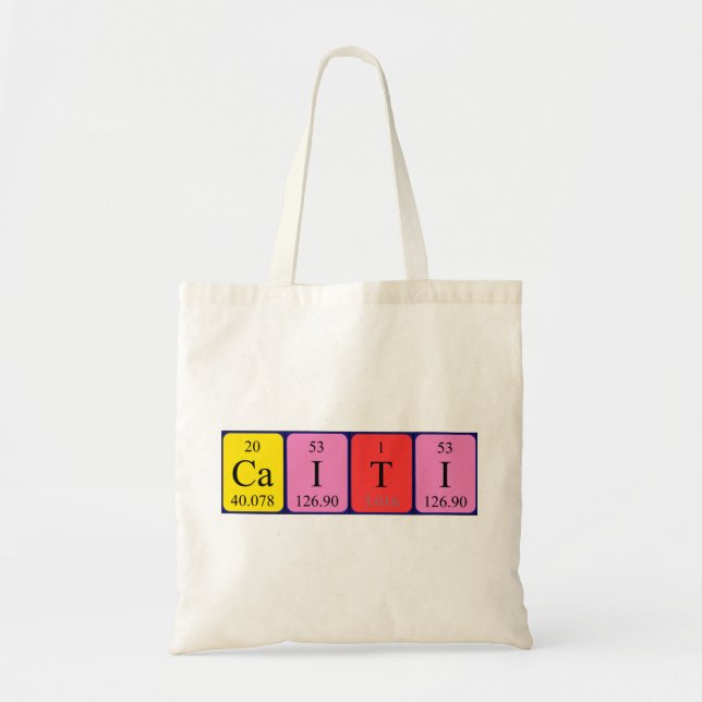 Caiti periodic table name tote bag (Front)