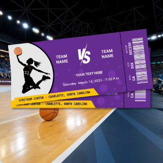 Caitlin Clark Basketball Ticket WNBA #22 Invitation