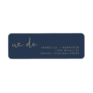 CAITLIN Edgy Modern Navy and Gold Return Address Return Address Label