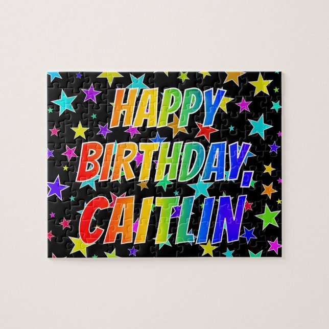 "CAITLIN" First Name, Fun "HAPPY BIRTHDAY" Jigsaw Puzzle (Horizontal)