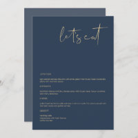 CAITLIN Modern Navy and Gold 5x7" Let's Eat Menu