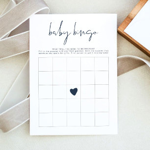 CAITLIN Navy Blue and Gold Baby Shower Bingo Game Invitation