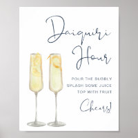 CAITLIN Navy Blue Modern Bridal Daiquiri Hour