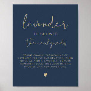 CAITLIN Navy & Gold Lavender Toss Wedding Sign