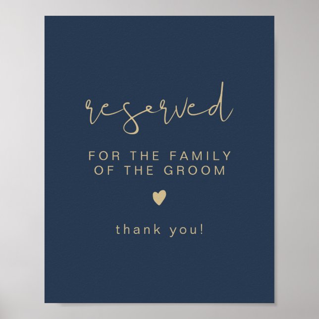 CAITLIN Navy & Gold Reserved for Family of Groom  Poster (Front)