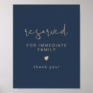 CAITLIN Navy & Gold Wedding Reserved Seating Sign
