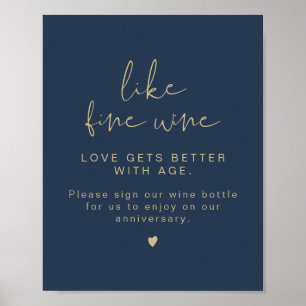 CAITLIN Navy & Gold Wine Wedding Guestbook Sign