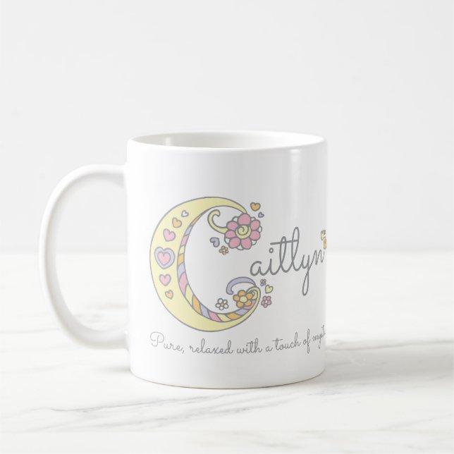 Caitlyn letter C name meaning monogram mug (Left)