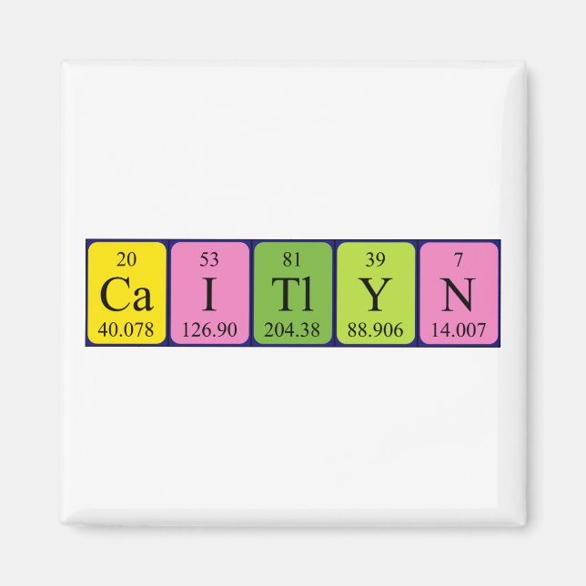 Caitlyn periodic table name magnet (Front)