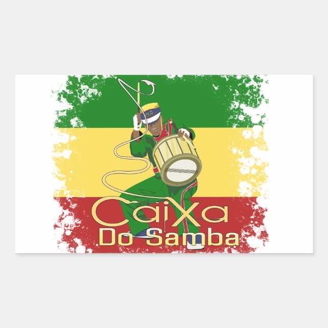 Caixa Batucada Samba Rectangular Sticker (Front)
