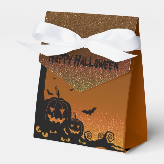 Caja de regalo con feliz halloween favour box (Front Side)