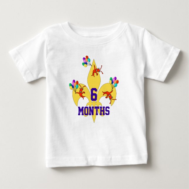 Cajun Baby Birthday Milestone Baby T-Shirt (Front)
