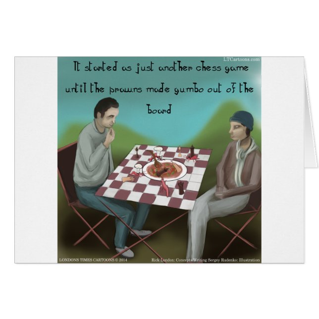 Cajun Chess Funny Cartoon (Front Horizontal)