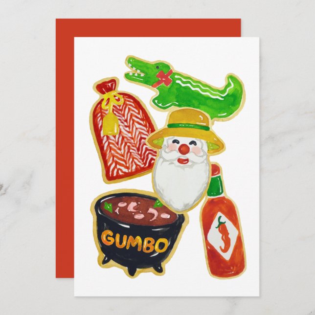 Cajun Christmas Cookies Invitations (Front/Back)