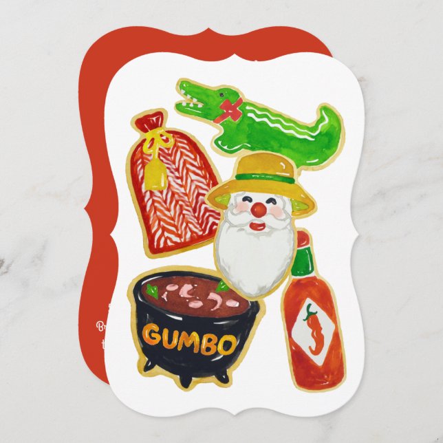 Cajun Christmas Cookies Invitations (Front/Back)