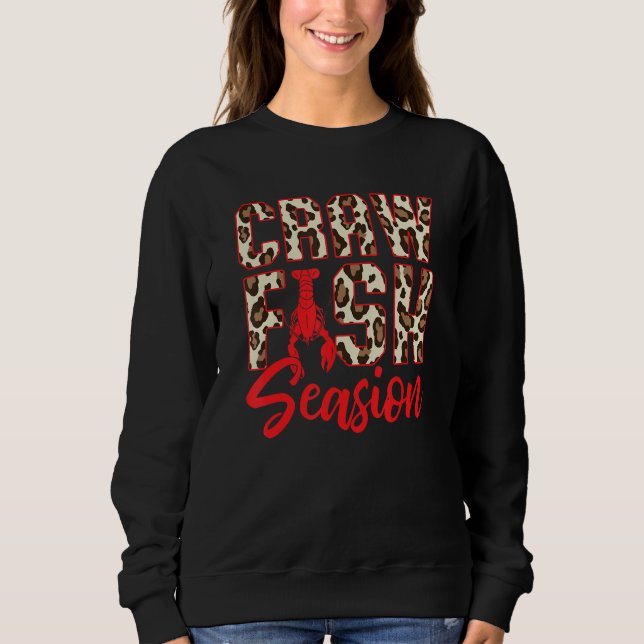 Cajun Crawfish Boil Party Crawfish Leopard Print M Sweatshirt (Front)