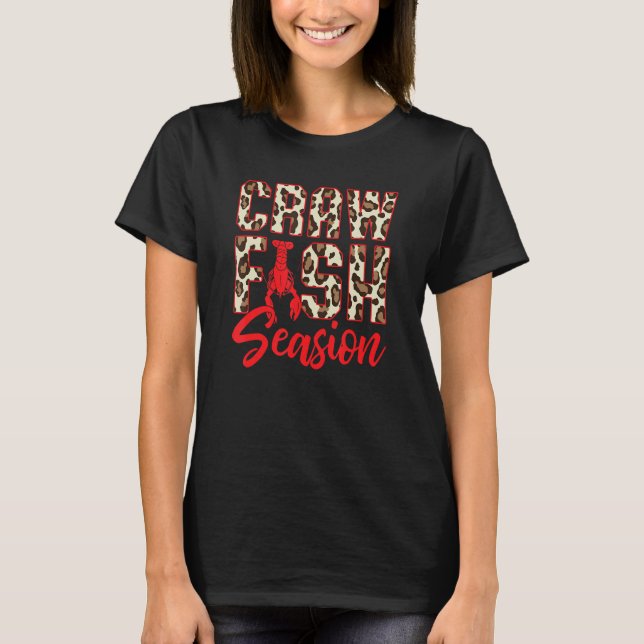 Cajun Crawfish Boil Party Crawfish Leopard Print M T-Shirt (Front)