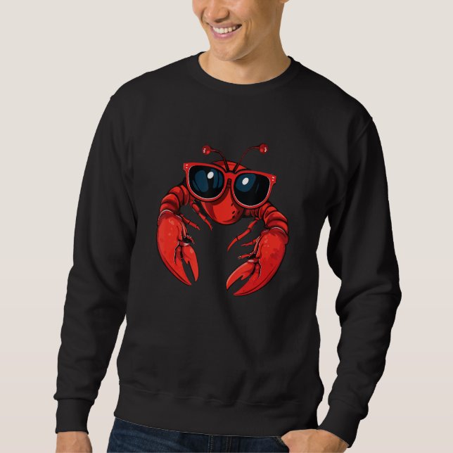 Cajun Crawfish Boil Party Crawfish Sunglasses Mard Sweatshirt (Front)