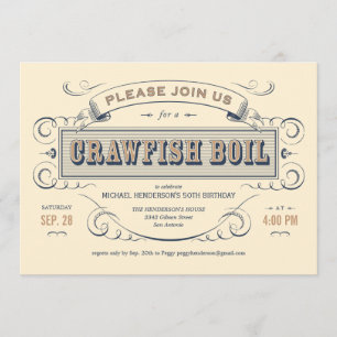 Cajun Crawfish Boil Party Invitations