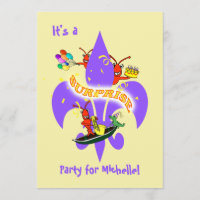 Cajun Crawfish Fleur de Lis Surprise Birthday