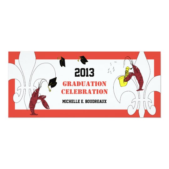 Cajun Crawfish Jazz Graduation Party Card