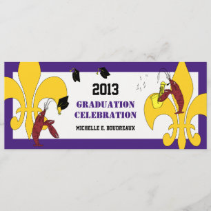 Cajun Crawfish Jazz Graduation Party Invitation