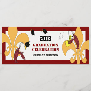 Cajun Crawfish Jazz Graduation Party Invitation