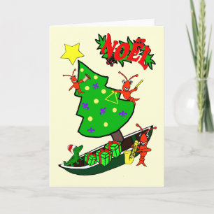 Cajun Crawfish Noel Christmas Holiday Card