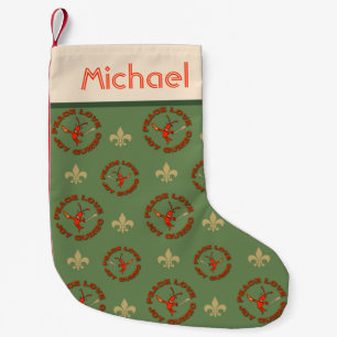 Cajun Crawfish Peace Joy Gumbo Small Christmas Stocking