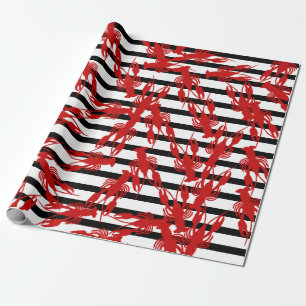 Cajun Crawfish & Stripes Wrapping Paper