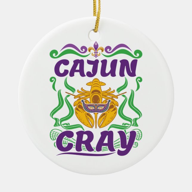 Cajun Cray Crawfish Boil Louisiana New Orleans Ceramic Ornament (Front)