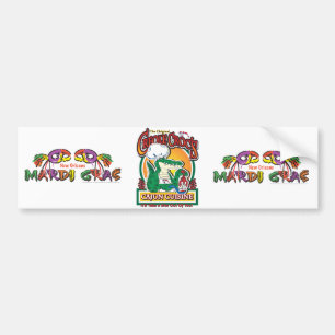 Cajun Creole Mardi Gras Crocodile Bumper Sticker