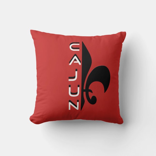 Cajun Half Fleur De Lis Louisiana Throw Pillow (Front)