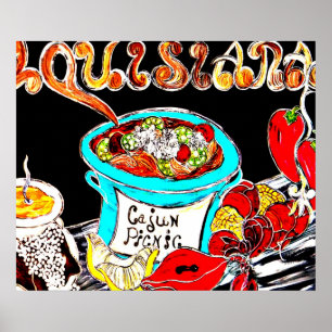 CAJUN PICNIC ART POSTER