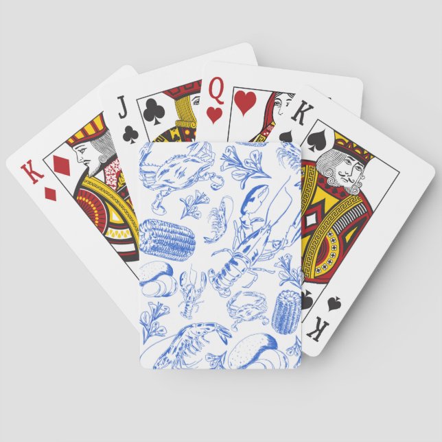 Cajun Seafood Boil – Southern Coastal Food Art Playing Cards (Back)