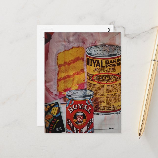 Cake and Baking Powder Collage Postcard (Front/Back In Situ)