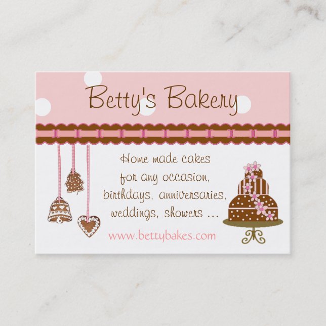 Cake and Cookies Bakery Business Card (Front)