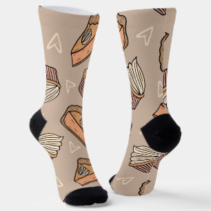 Cake and Cup Cake Bakery Seamless pattern Socks